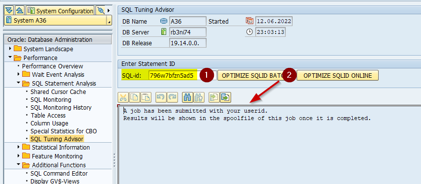 Oracle SQL Tuning Advisor